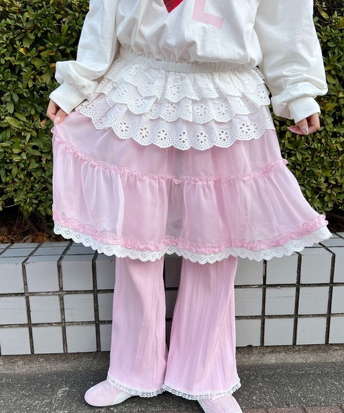 WC(ダブル シー)の「レースヘムワイドパンツ(その他パンツ・レディース・ブラック/グレー/ピンク・FREE)」の14枚目の写真