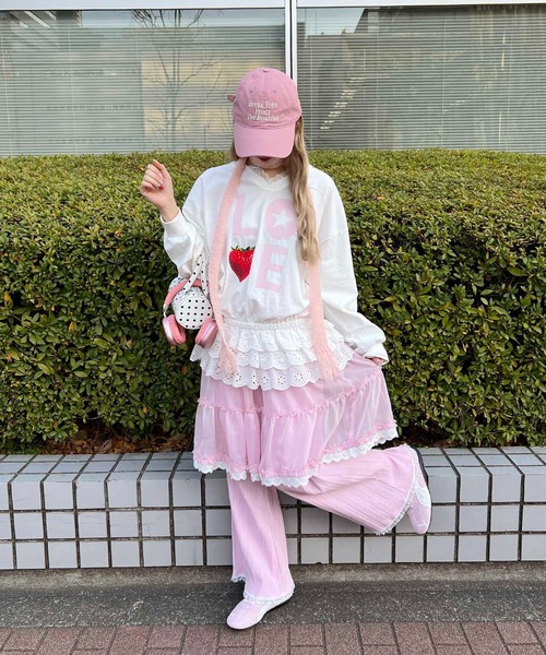 WC(ダブル シー)の「レースヘムワイドパンツ(その他パンツ・レディース・ブラック/グレー/ピンク・FREE)」の17枚目の写真