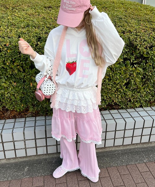 WC(ダブル シー)の「レースヘムワイドパンツ(その他パンツ・レディース・ブラック/グレー/ピンク・FREE)」の15枚目の写真