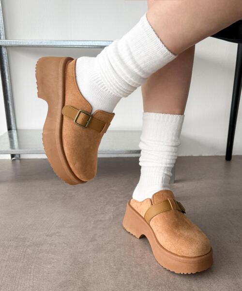 WEGO（ウィゴー）の「WEGO/ベルトデザインサボ（サンダル・レディース・ブラック/キャメル・SMALL/LARGE/MEDIUM）」の2枚目の写真