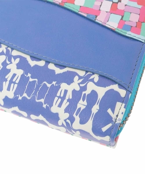 Jocomomola(ホコモモラ)の「プリント切り替えラウンドジップ長財布(財布・レディース・ブルー/パープル・40)」の6枚目の写真