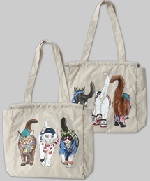 SITRY（シトリー）の「Cat Print Tote Bag/猫 アニマル プリント アソート トートバッグ エコバッグ ショッピングバッグ（トートバッグ）」