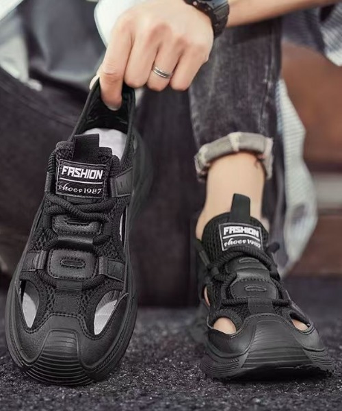 link lot（リンクロット）の「厚底メッシュ スポーツテックデザインスニーカー（サンダル・メンズ・ブラウン/ブラック・L/M/S）」の5枚目の写真