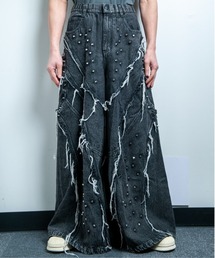 BACKSTAGE PASS（バックステージパス）の「OZZY O(オジィーオー)スタッズデニム ワイドバギー バルーン バレル パンツ（デニムパンツ）」