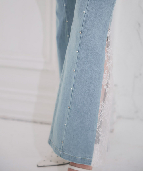 ROYAL PARTY（ロイヤルパーティー）の「liberty デニムフレアパンツ（デニムパンツ・レディース・インディゴブルー/ブルー・SMALL/MEDIUM）」の8枚目の写真