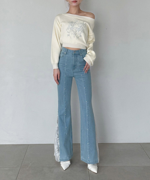 ROYAL PARTY（ロイヤルパーティー）の「liberty デニムフレアパンツ（デニムパンツ・レディース・インディゴブルー/ブルー・SMALL/MEDIUM）」の10枚目の写真