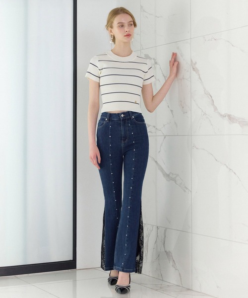 ROYAL PARTY(ロイヤルパーティー)の「liberty デニムフレアパンツ(デニムパンツ・レディース・インディゴブルー/ブルー・SMALL/MEDIUM)」の9枚目の写真