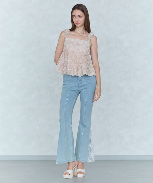 ROYAL PARTY（ロイヤルパーティー）の「liberty デニムフレアパンツ（デニムパンツ・レディース・インディゴブルー/ブルー・SMALL/MEDIUM）」の15枚目の写真