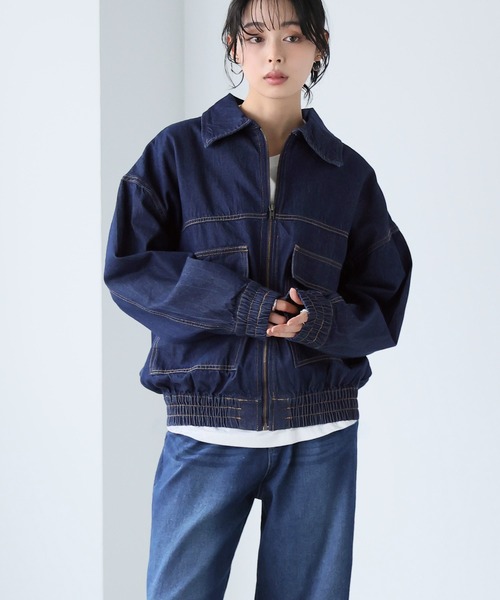 itto...（イット）の「デニムフライトジャケット（デニムジャケット・レディース・ブルー/インディゴブルー・M）」の12枚目の写真