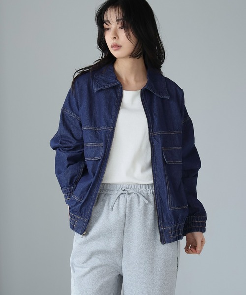 itto...（イット）の「デニムフライトジャケット（デニムジャケット・レディース・ブルー/インディゴブルー・M）」の15枚目の写真