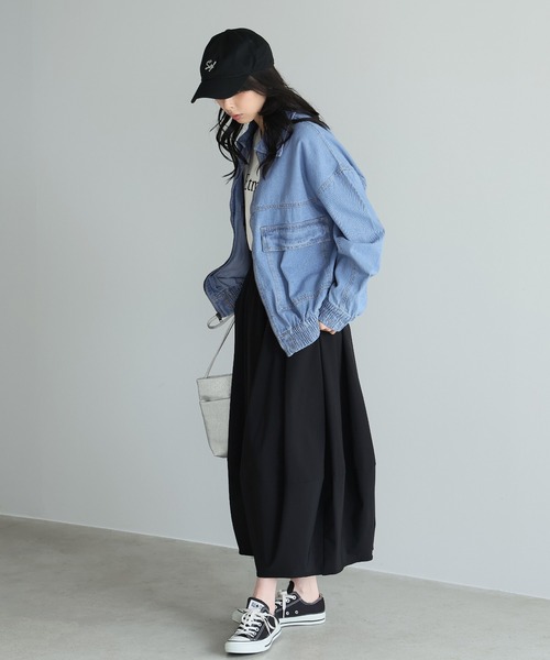 itto...（イット）の「デニムフライトジャケット（デニムジャケット・レディース・ブルー/インディゴブルー・M）」の5枚目の写真