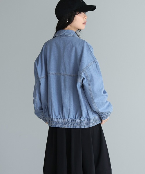 itto...（イット）の「デニムフライトジャケット（デニムジャケット・レディース・ブルー/インディゴブルー・M）」の6枚目の写真
