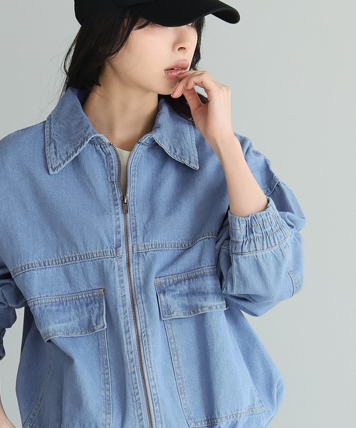 itto...（イット）の「デニムフライトジャケット（デニムジャケット・レディース・ブルー/インディゴブルー・M）」の7枚目の写真