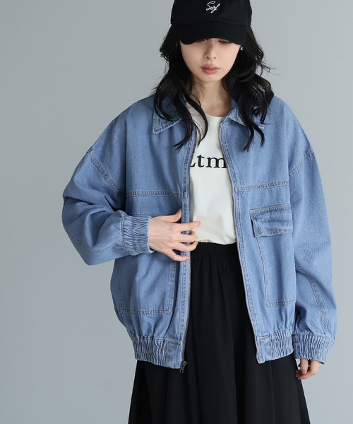 itto...（イット）の「デニムフライトジャケット（デニムジャケット・レディース・ブルー/インディゴブルー・M）」の8枚目の写真
