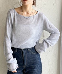 She's Closet（シーズクローゼット）の「透かし編み 長袖 シアー メッシュニット プルオーバー トップス（ニット/セーター）」