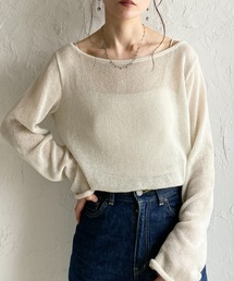 She's Closet（シーズクローゼット）の「透かし編み 長袖 シアー メッシュニット プルオーバー トップス（ニット/セーター）」