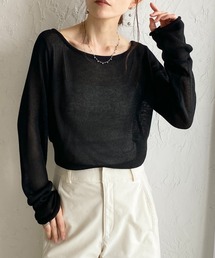 She's Closet（シーズクローゼット）の「透かし編み 長袖 シアー メッシュニット プルオーバー トップス（ニット/セーター）」