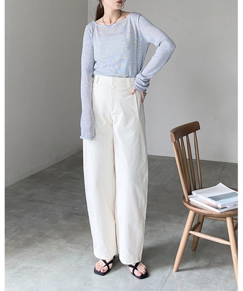 She's Closet(シーズクローゼット)の「透かし編み 長袖 シアー メッシュニット プルオーバー トップス(ニット/セーター・レディース・ブラック/アイボリー/ベージュ/グレー/ピンク/レッド/ブラウン・FREE)」の22枚目の写真