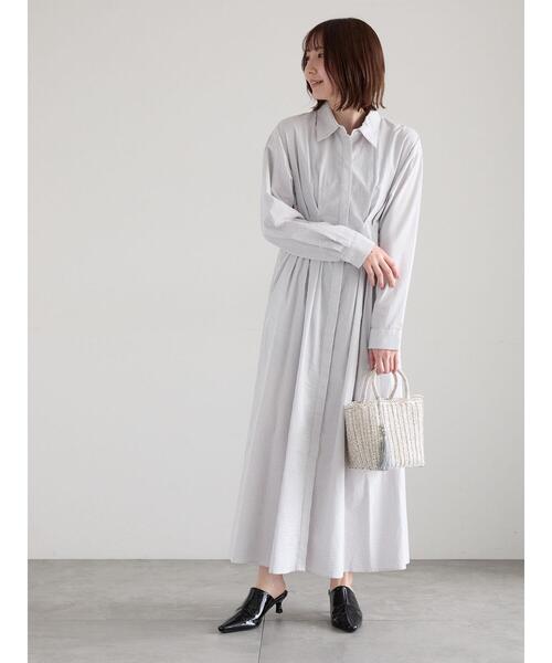 Te chichi（テチチ）の「サッカーウエストシェイプワンピース（ワンピース・レディース・グレー/その他1/ネイビー・F）」の2枚目の写真