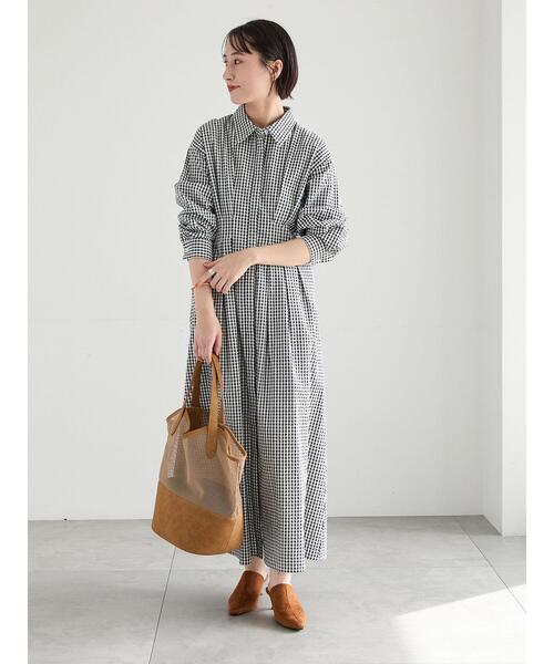 Te chichi（テチチ）の「サッカーウエストシェイプワンピース（ワンピース・レディース・グレー/その他1/ネイビー・F）」の4枚目の写真