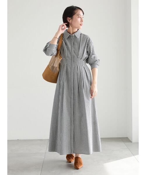 Te chichi（テチチ）の「サッカーウエストシェイプワンピース（ワンピース・レディース・グレー/その他1/ネイビー・F）」の5枚目の写真