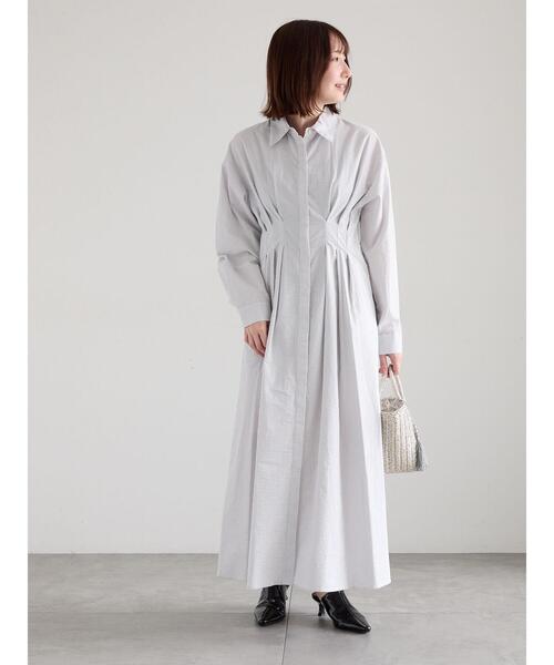 Te chichi（テチチ）の「サッカーウエストシェイプワンピース（ワンピース・レディース・グレー/その他1/ネイビー・F）」の8枚目の写真