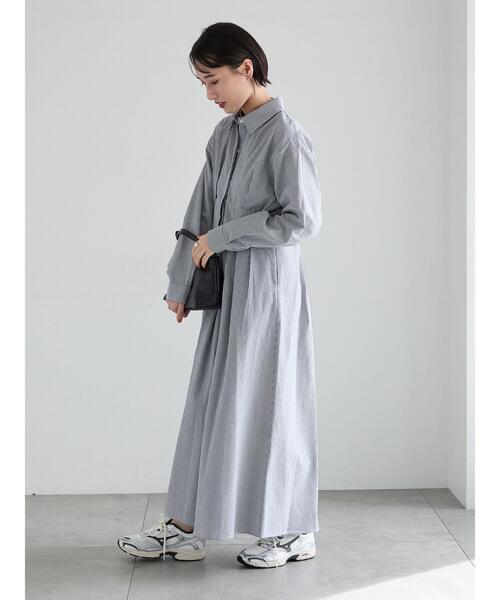 Te chichi（テチチ）の「サッカーウエストシェイプワンピース（ワンピース・レディース・グレー/その他1/ネイビー・F）」の10枚目の写真