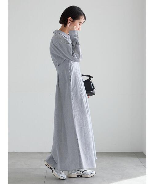 Te chichi（テチチ）の「サッカーウエストシェイプワンピース（ワンピース・レディース・グレー/その他1/ネイビー・F）」の12枚目の写真