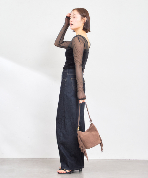 U by SPICK&SPAN(ユーバイスピックアンドスパン)の「SOMETHING / サムシング HANA CURVE TAPERED(デニムパンツ・レディース・ブルー/ネイビー・LARGE/X-SMALL/MEDIUM/SMALL)」の18枚目の写真