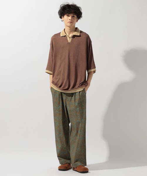 niko and...（ニコアンド）の「配色スキッパーポロ（ポロシャツ・メンズ・ブラウン/ネイビー/アイボリー・LARGE/MEDIUM）」の4枚目の写真