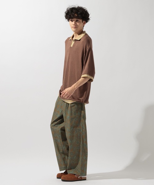 niko and...（ニコアンド）の「配色スキッパーポロ（ポロシャツ・メンズ・ブラウン/ネイビー/アイボリー・LARGE/MEDIUM）」の5枚目の写真