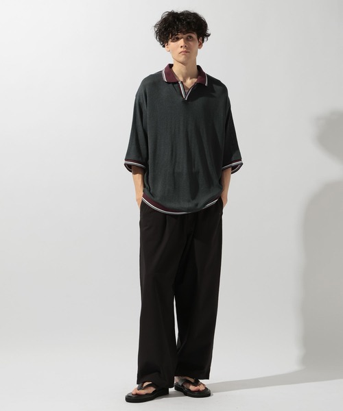 niko and...（ニコアンド）の「配色スキッパーポロ（ポロシャツ・メンズ・ブラウン/ネイビー/アイボリー・LARGE/MEDIUM）」の11枚目の写真
