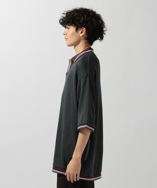 niko and...（ニコアンド）の「配色スキッパーポロ（ポロシャツ・メンズ・ブラウン/ネイビー/アイボリー・LARGE/MEDIUM）」の16枚目の写真