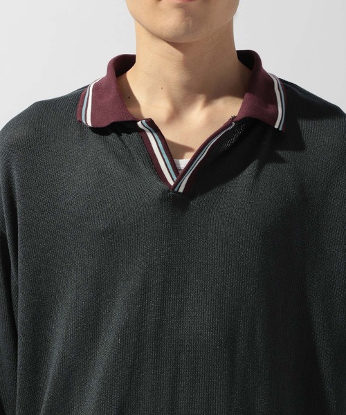 niko and...（ニコアンド）の「配色スキッパーポロ（ポロシャツ・メンズ・ブラウン/ネイビー/アイボリー・LARGE/MEDIUM）」の18枚目の写真