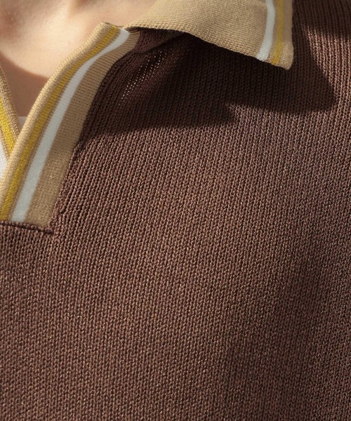niko and...（ニコアンド）の「配色スキッパーポロ（ポロシャツ・メンズ・ブラウン/ネイビー/アイボリー・LARGE/MEDIUM）」の22枚目の写真
