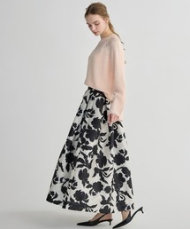 FLOWER VOLUME FLARE SKIRT