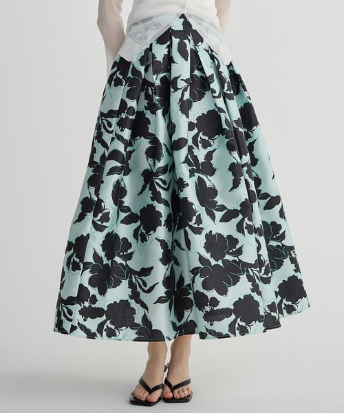 BIRTHDAY BASH(バースデイバッシュ)の「FLOWER VOLUME FLARE SKIRT(フラワーボリュームフレアスカート)(スカート・レディース・ミント/ホワイト・SMALL/MEDIUM)」の2枚目の写真