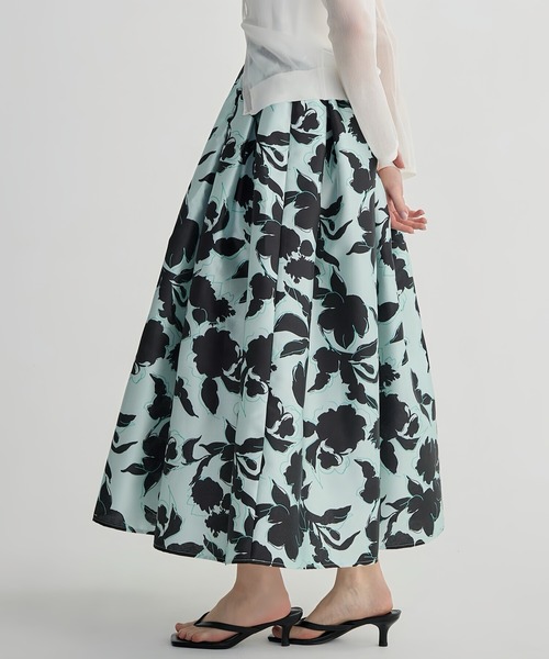 BIRTHDAY BASH(バースデイバッシュ)の「FLOWER VOLUME FLARE SKIRT(フラワーボリュームフレアスカート)(スカート・レディース・ミント/ホワイト・SMALL/MEDIUM)」の3枚目の写真