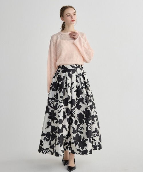 BIRTHDAY BASH(バースデイバッシュ)の「FLOWER VOLUME FLARE SKIRT(フラワーボリュームフレアスカート)(スカート・レディース・ミント/ホワイト・SMALL/MEDIUM)」の14枚目の写真