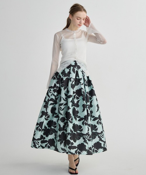 BIRTHDAY BASH(バースデイバッシュ)の「FLOWER VOLUME FLARE SKIRT(フラワーボリュームフレアスカート)(スカート・レディース・ミント/ホワイト・SMALL/MEDIUM)」の11枚目の写真