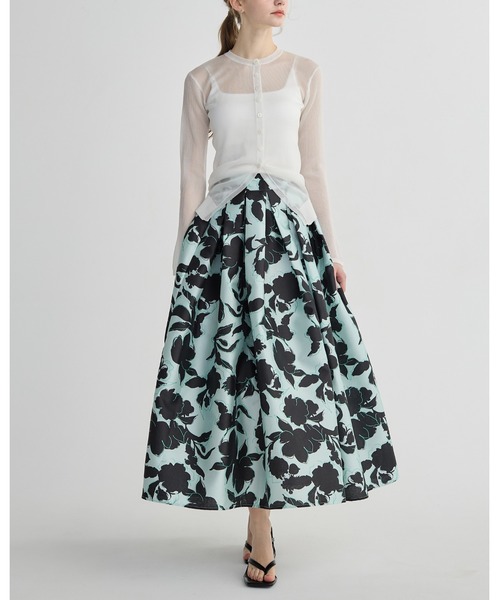 BIRTHDAY BASH(バースデイバッシュ)の「FLOWER VOLUME FLARE SKIRT(フラワーボリュームフレアスカート)(スカート・レディース・ミント/ホワイト・SMALL/MEDIUM)」の10枚目の写真