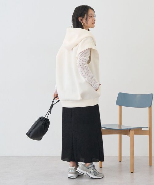 AMERICAN HOLIC（アメリカンホリック）の「ポンチZIPフーディーベスト（ベスト・レディース・アイボリー/杢グレー/チャコールグレー/ブラック・FREE）」の10枚目の写真