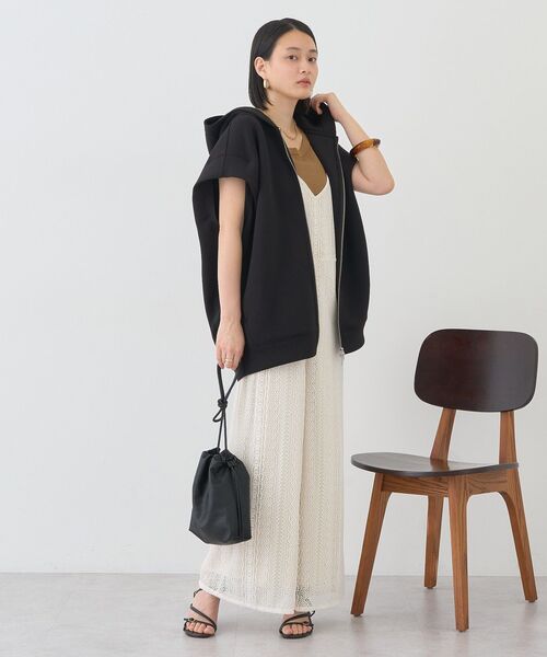 AMERICAN HOLIC（アメリカンホリック）の「ポンチZIPフーディーベスト（ベスト・レディース・アイボリー/杢グレー/チャコールグレー/ブラック・FREE）」の15枚目の写真