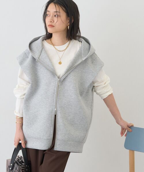 AMERICAN HOLIC（アメリカンホリック）の「ポンチZIPフーディーベスト（ベスト・レディース・アイボリー/杢グレー/チャコールグレー/ブラック・FREE）」の18枚目の写真