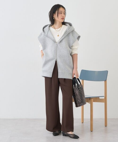 AMERICAN HOLIC（アメリカンホリック）の「ポンチZIPフーディーベスト（ベスト・レディース・アイボリー/杢グレー/チャコールグレー/ブラック・FREE）」の22枚目の写真