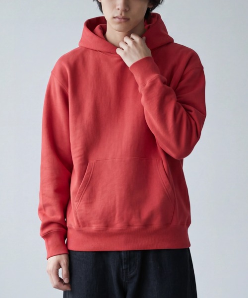 BAY SIDE(ベイサイド)の「【T18】【BAYSIDE/ベイサイド】SUPER HEAVY 16oz OVERSIZED PULLOVER(スウェット・メンズ・ナチュラル/レッド・MEDIUM)」の2枚目の写真