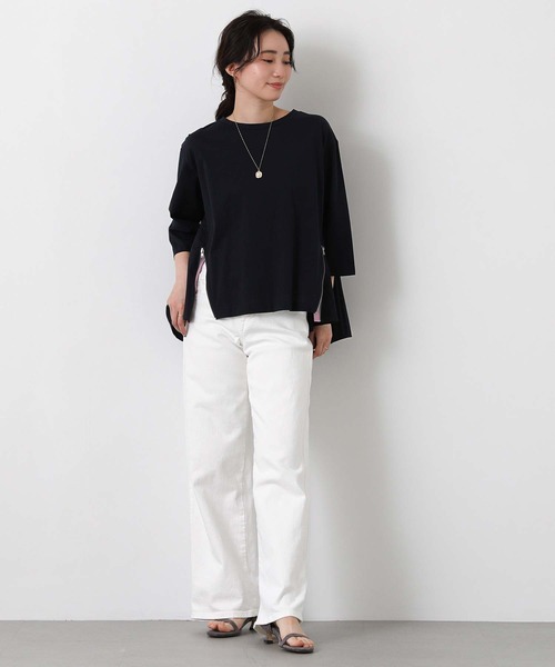 Gready Brilliant(グレディブリリアン)の「バックプリーツ脇ファスナーカットソー(Tシャツ/カットソー・レディース・ネイビー/グレイッシュベージュ・FREE)」の11枚目の写真