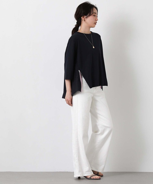 Gready Brilliant(グレディブリリアン)の「バックプリーツ脇ファスナーカットソー(Tシャツ/カットソー・レディース・ネイビー/グレイッシュベージュ・FREE)」の12枚目の写真