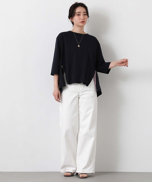 Gready Brilliant(グレディブリリアン)の「バックプリーツ脇ファスナーカットソー(Tシャツ/カットソー・レディース・ネイビー/グレイッシュベージュ・FREE)」の14枚目の写真