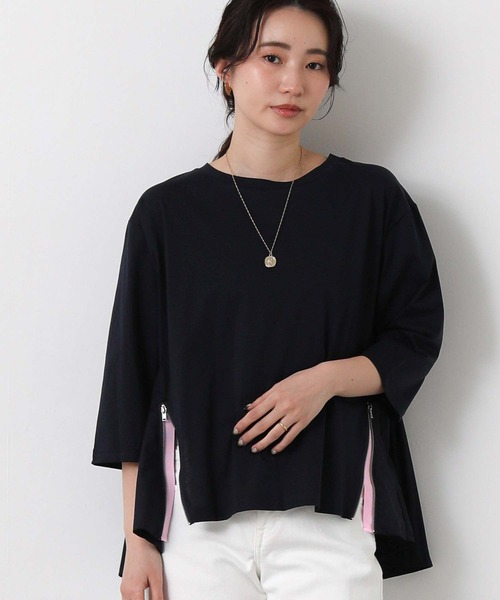 Gready Brilliant(グレディブリリアン)の「バックプリーツ脇ファスナーカットソー(Tシャツ/カットソー・レディース・ネイビー/グレイッシュベージュ・FREE)」の15枚目の写真